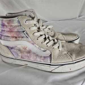 Vans High-Top Sneakers in White with Pastel Tie-Dye